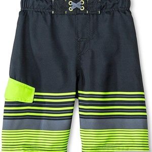 Cherokee Boys' Green Striped Swim Trunks